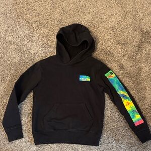 The North Face Kids Black Hoodie with Sleeve Design